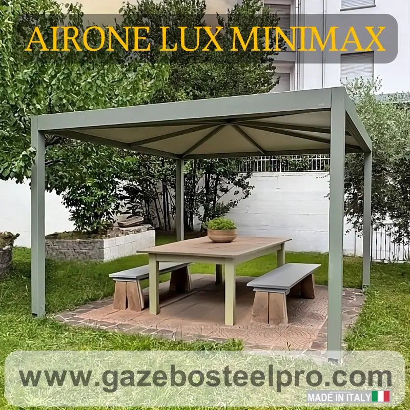 AIRONE LUX MINIMAX – Gazebo Verniciato in PVC Ignifugo - Gazebo Steel Pro
