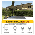 Grifone – Carport in Acciaio con Telo in Pvc ignifugo - Gazebo Steel Pro