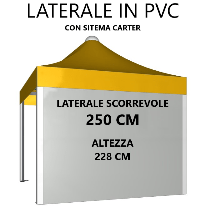 LATERALE AGGIUNTIVO PER BOX AUTO GEMMA QUADRO - Gazebo Steel Pro