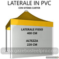 LATERALE IN PVC CON SISTEMA CARTER - Gazebo Steel Pro