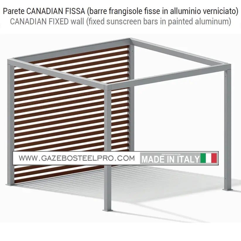Parete CANADIAN FISSA lato 4 mt - Gazebo Steel Pro