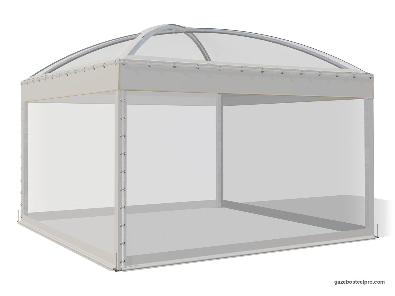 Gazebo Gemma Basic con tetto e pareti in PVC Cristal trasparente su quattro lati