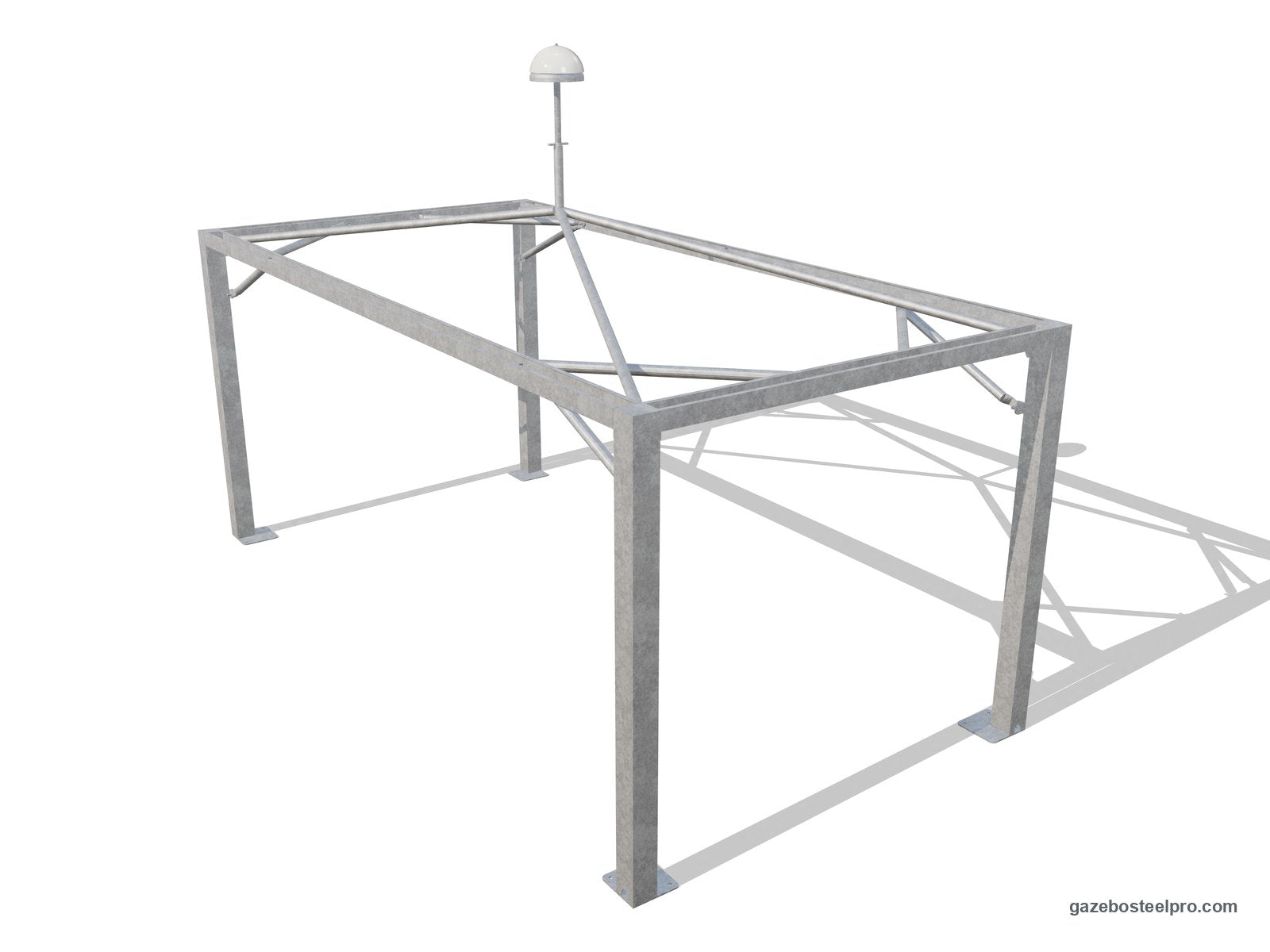 Telaio del gazebo 3x6 Airone Max Leggero senza telo: montanti 150×150, trave a C, traverse e traversini agli angoli