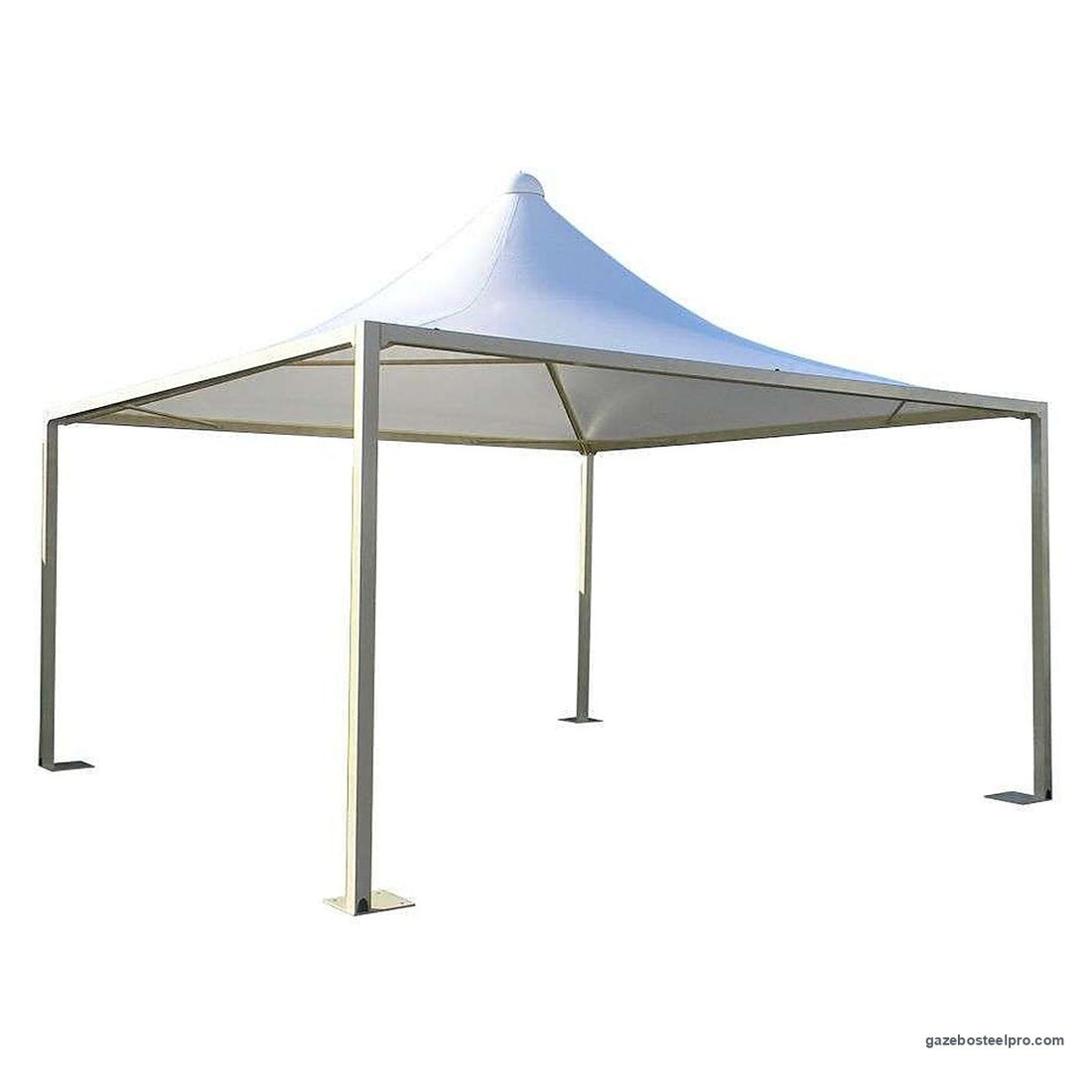 Gazebo Airone Minimax montato con il telo bianco, foto vera