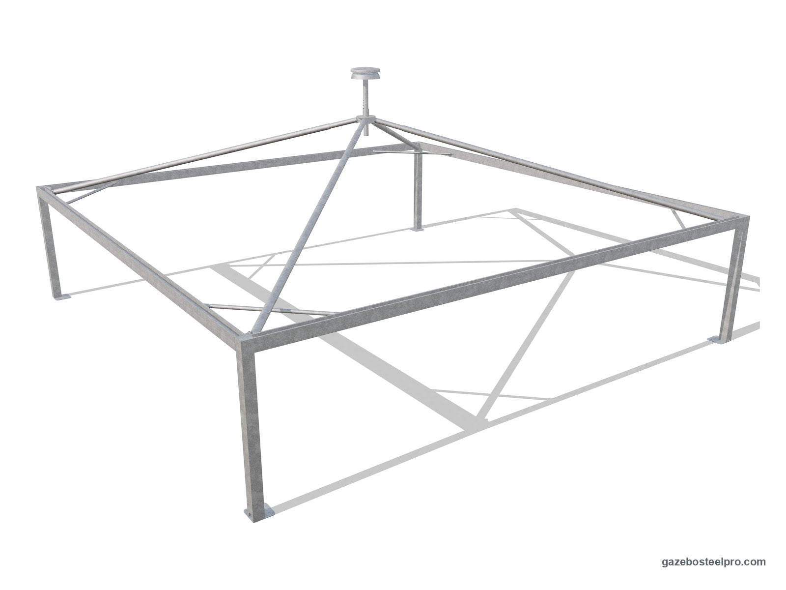 Telaio del gazebo 11x11 Airone Max Pesante senza telo: montanti 175×175, trave a C, traverse Ø102 e traversini