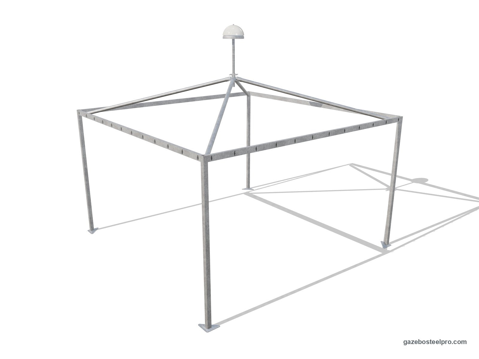 Telaio del gazebo Airone Quadro senza telo: montanti quadri, travi, traverse e cupolino