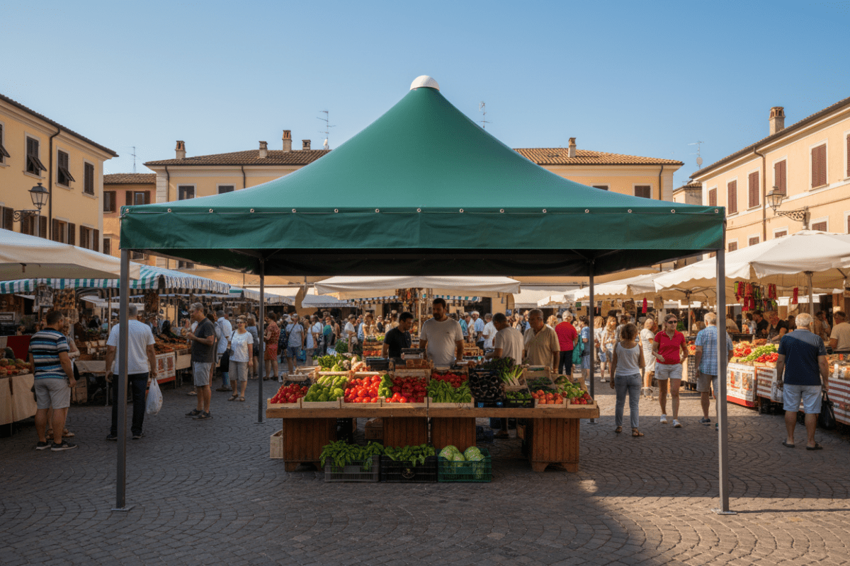 Gazebo 3x6 Airone verde con punta bianca