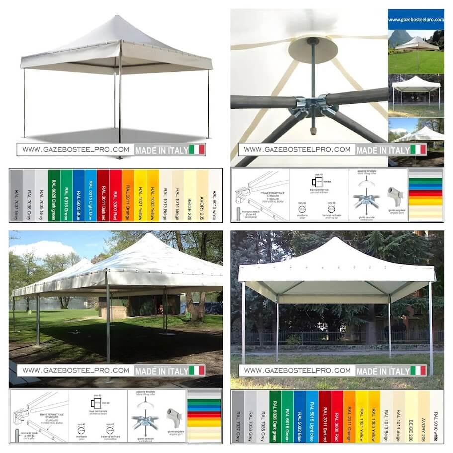 Gazebo Airone System serie 40 - Gazebo Steel Pro