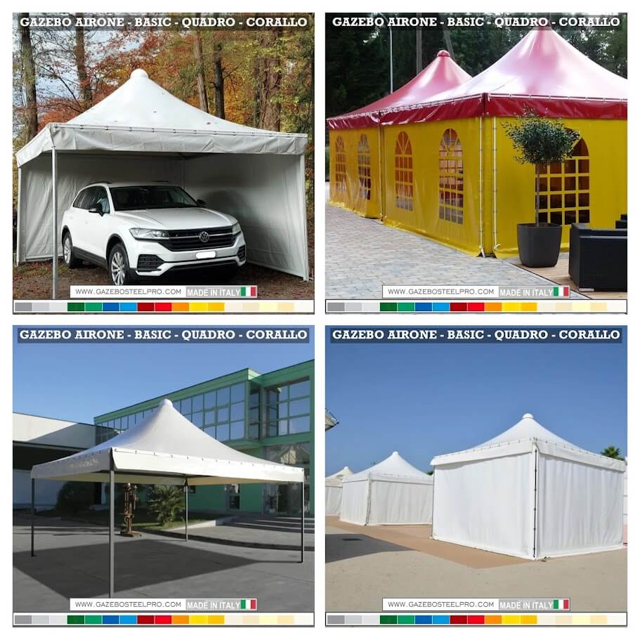 Gazebo Airone System serie 60 - Gazebo Steel Pro