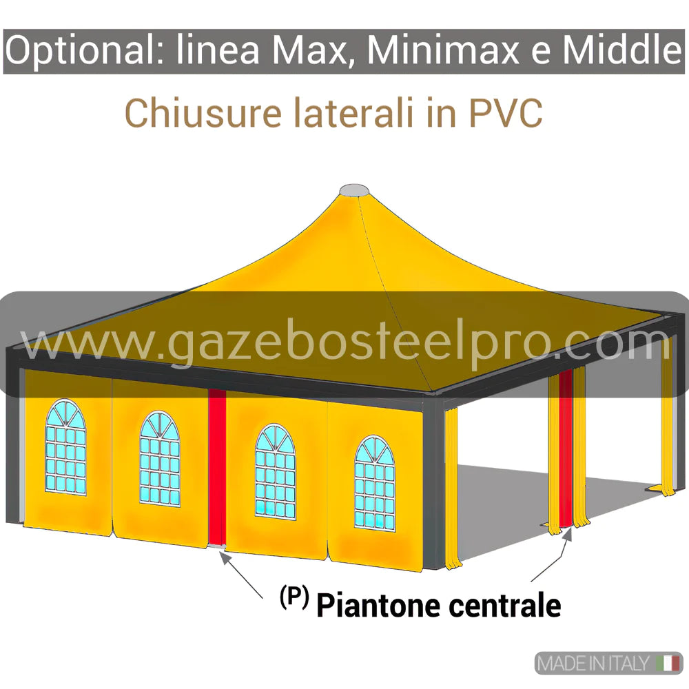 LATERALE IN PVC SCORREVOLE PER LINEA MAX - Gazebo Steel Pro #