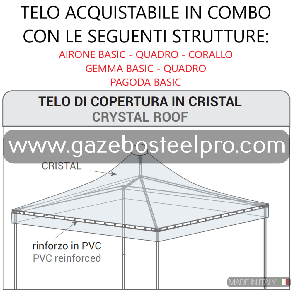 SUPPLEMENTO TETTO IN CRISTAL - Gazebo Steel Pro #