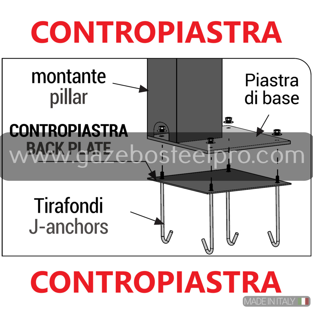 CONTROPIASTRA PER LINEA MAX - Gazebo Steel Pro #