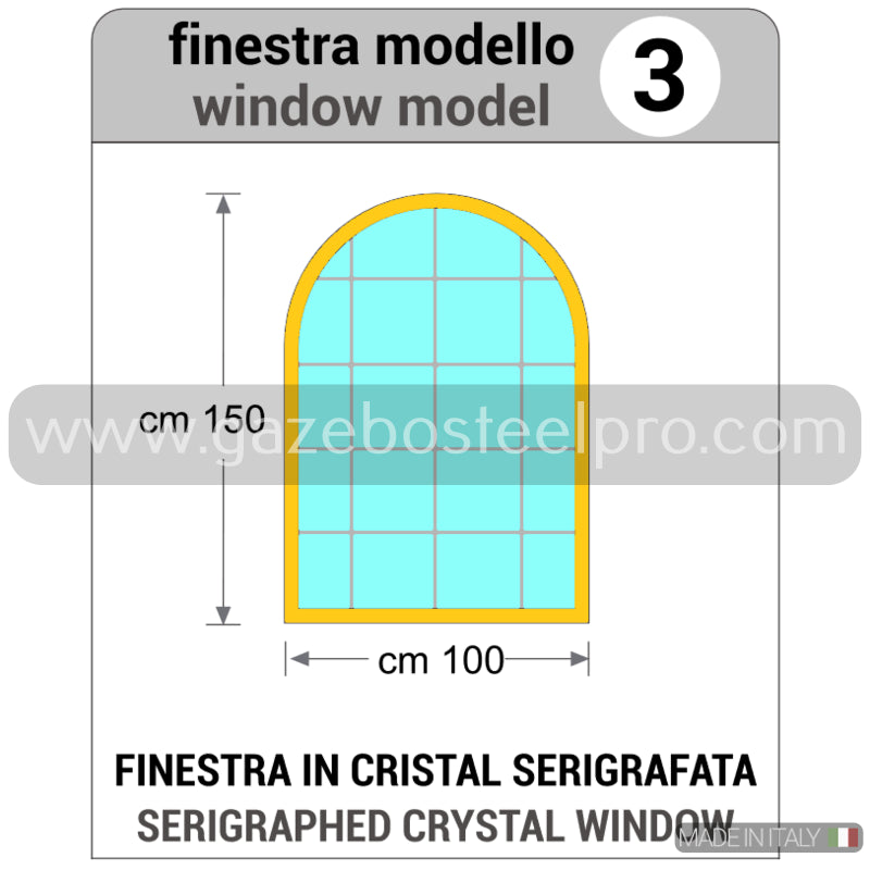 FINESTRE IN CRISTAL - Gazebo Steel Pro