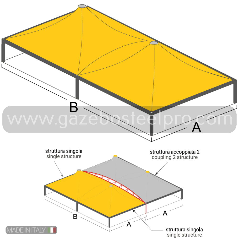 Gazebo AIRONE MEGA - Gazebo Steel Pro