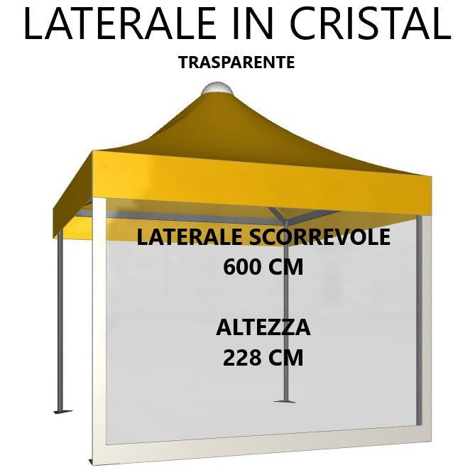 LATERALE IN CRISTAL TRASPARENTE LINEA MAX - Gazebo Steel Pro