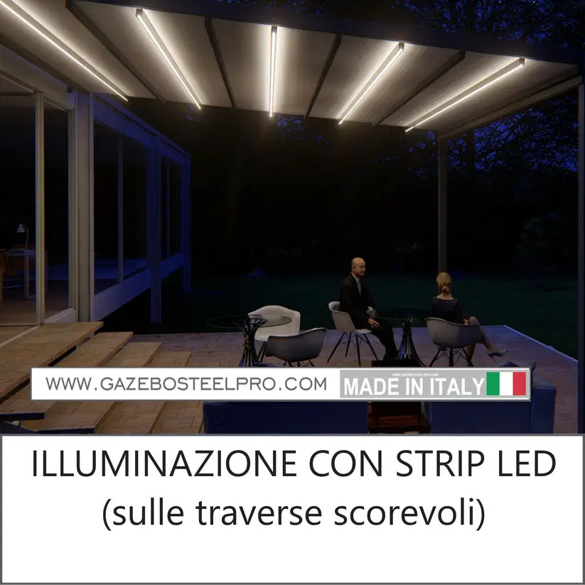 ILLUMINAZIONE CON STRIP LED - BEACH Wave 100 - Gazebo Steel Pro #