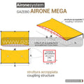 AIRONE MEGA struttura accoppiata - Gazebo Steel Pro