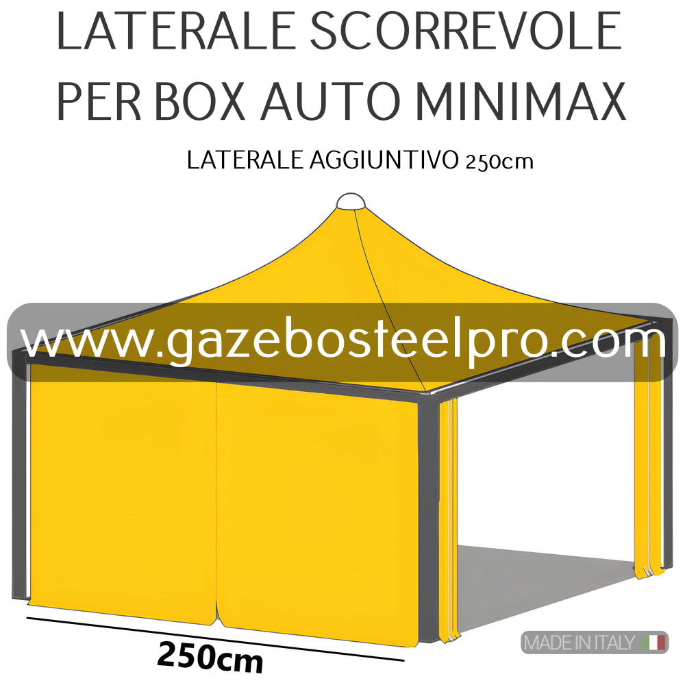 LATERALE AGGIUNTIVO PER BOX AUTO MINIMAX - Gazebo Steel Pro #