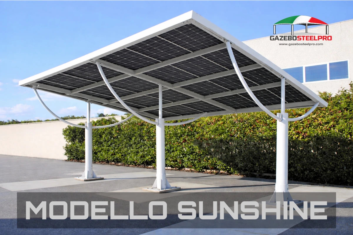 CARPORT SUNSHINE - Parcheggio Modulare Predisposto per Fotovoltaico - Gazebo Steel Pro