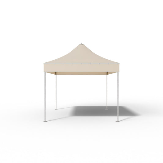 Gazebo 3x4 professionale Airone Corallo Light zincato, telo beige RAL 1014, vista frontale