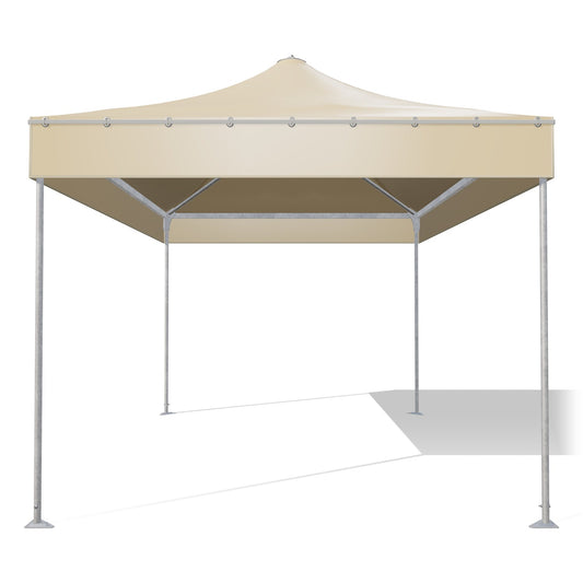 Gazebo 3x4 professionale Airone Corallo Light zincato, telo beige RAL 1014, vista frontale