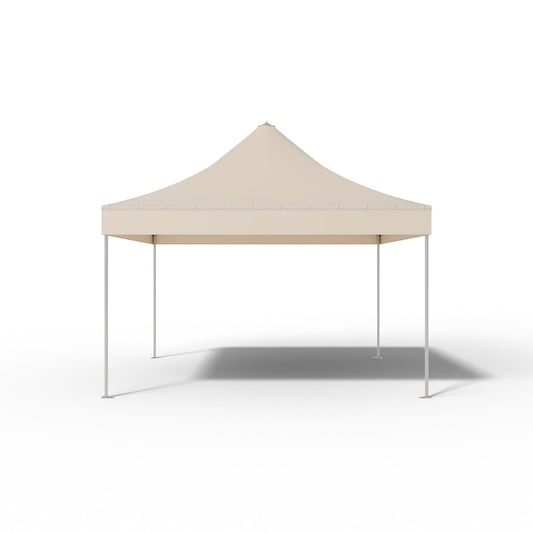 Gazebo 4x4 professionale Airone Corallo Light zincato, telo beige RAL 1014, vista frontale