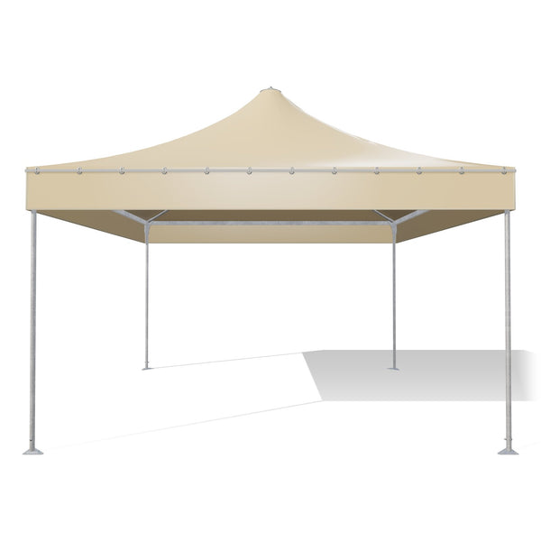 Gazebo 4x4 professionale Airone Corallo Light zincato, telo beige RAL 1014, vista frontale