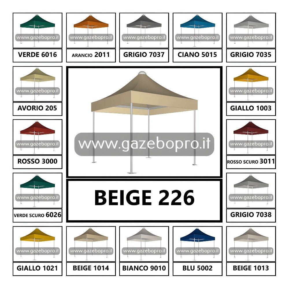 Gazebo 5x5 MT. AIRONE CORALLO - Gazebo Steel Pro