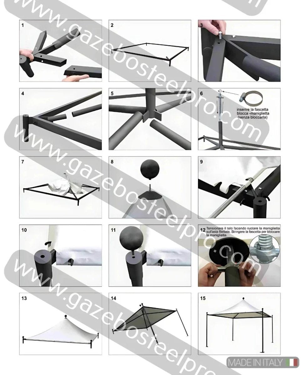 Gazebo 5x6 MT. AIRONE NEW - Gazebo Steel Pro
