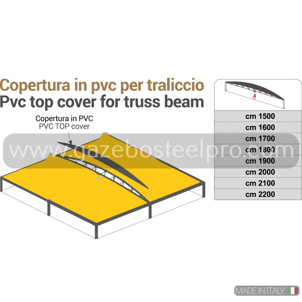 COPERTURA IN PVC PER TRALICCIO AIRONE MEGA - Gazebo Steel Pro #