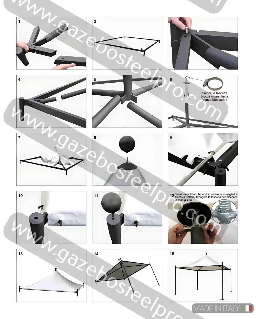 Gazebo 3x5 MT. AIRONE NEW - Gazebo Steel Pro #