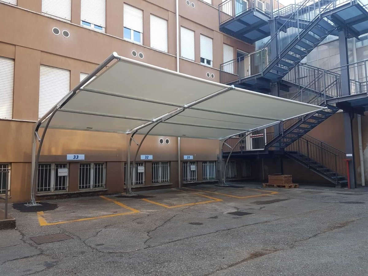 Grifone – Carport in Acciaio con Telo in Membrana Tessile - Gazebo Steel Pro