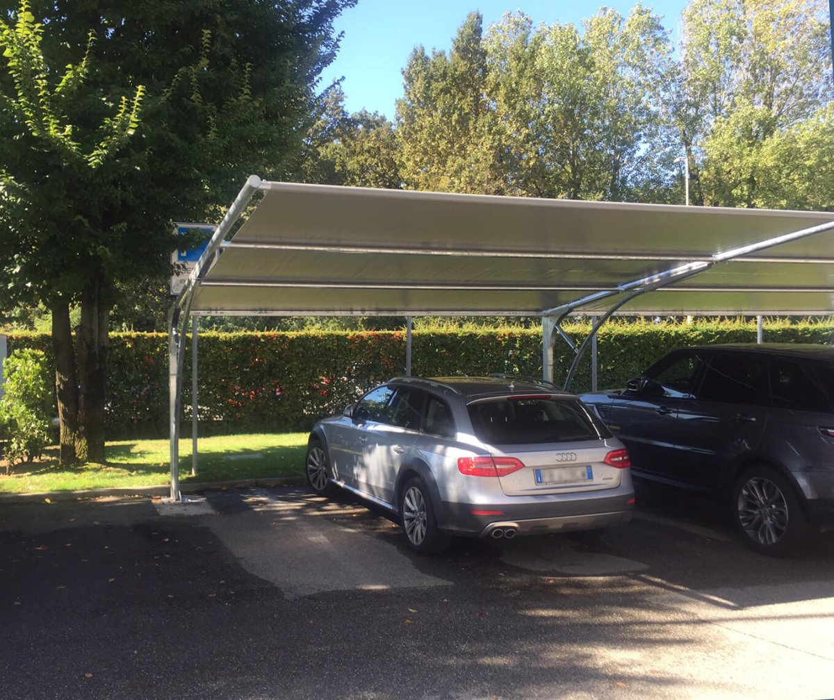 Grifone – Carport in Acciaio con Telo in Membrana Tessile - Gazebo Steel Pro