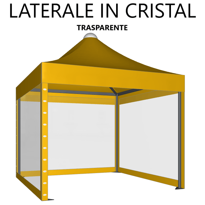 LATERALE IN CRISTAL TRASPARENTE - Gazebo Steel Pro