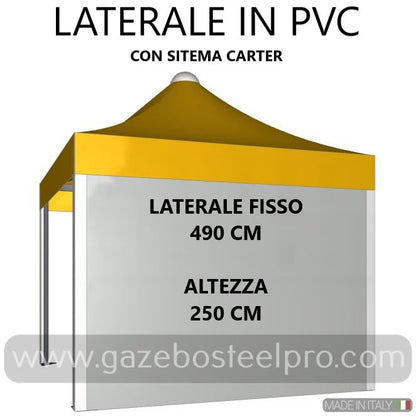 LATERALE IN PVC CON SISTEMA CARTER - Gazebo Steel Pro