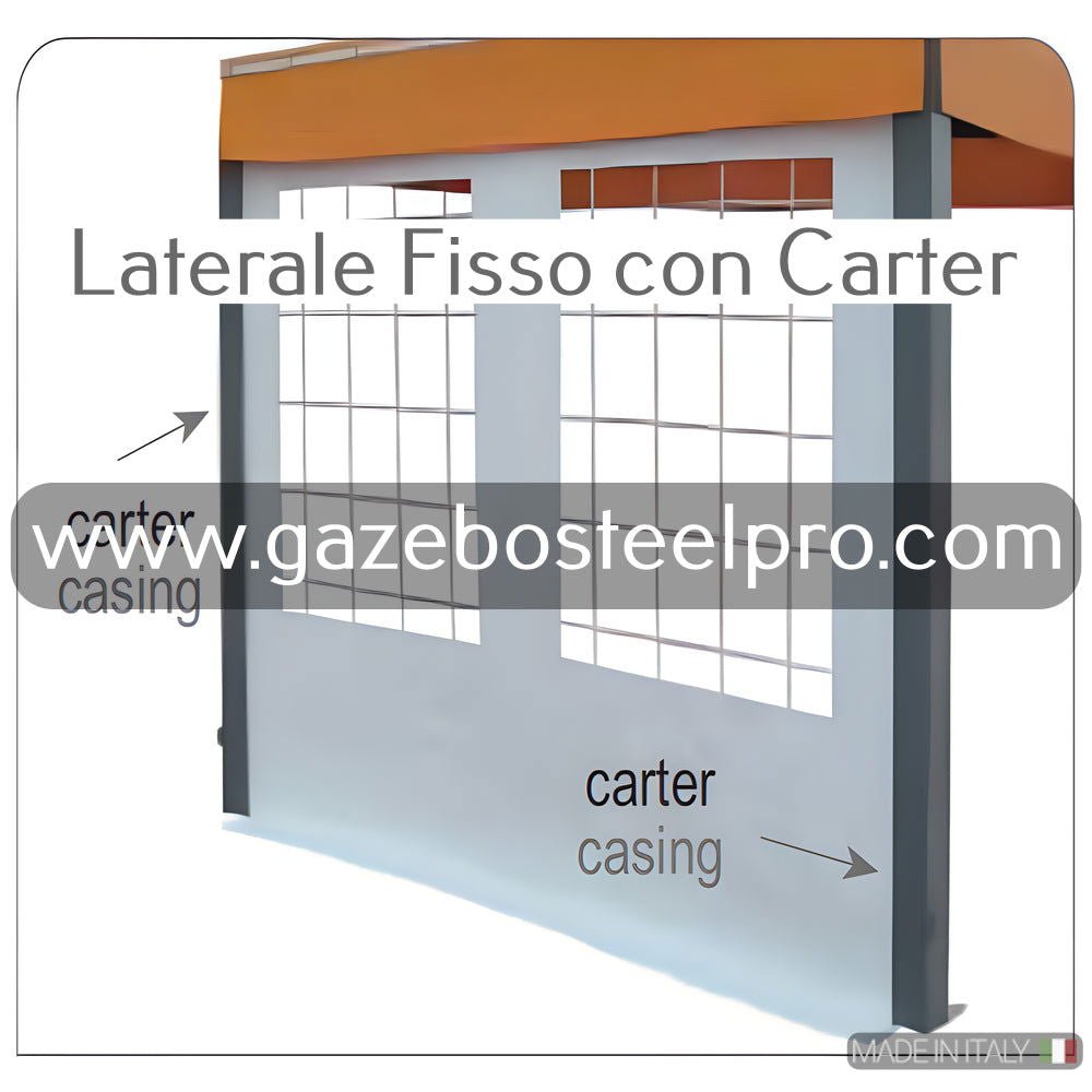 LATERALE IN PVC CON SISTEMA CARTER - Gazebo Steel Pro