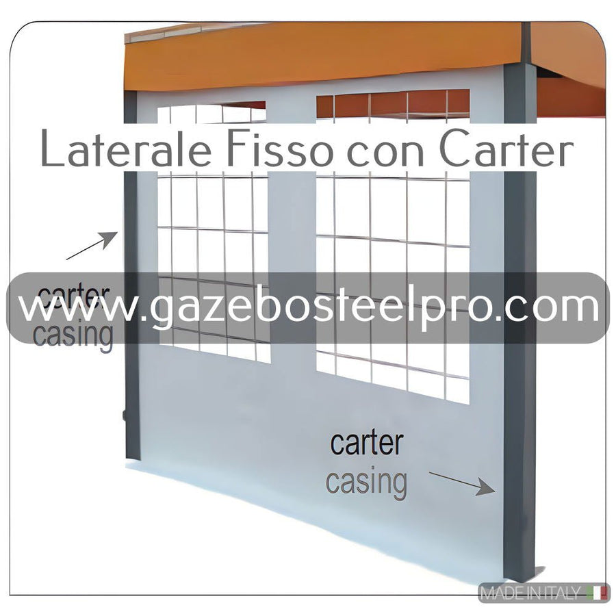 LATERALE IN PVC CON SISTEMA CARTER - Gazebo Steel Pro