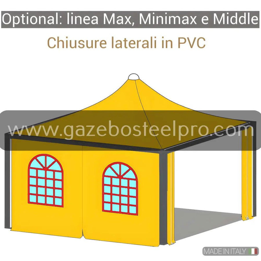 LATERALE IN PVC SCORREVOLE PER LINEA MAX - Gazebo Steel Pro
