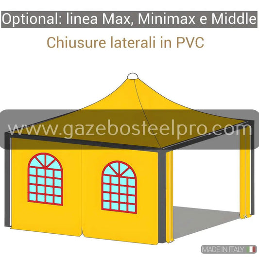 LATERALE IN PVC SCORREVOLE PER LINEA MINIMAX E MIDDLE - Gazebo Steel Pro