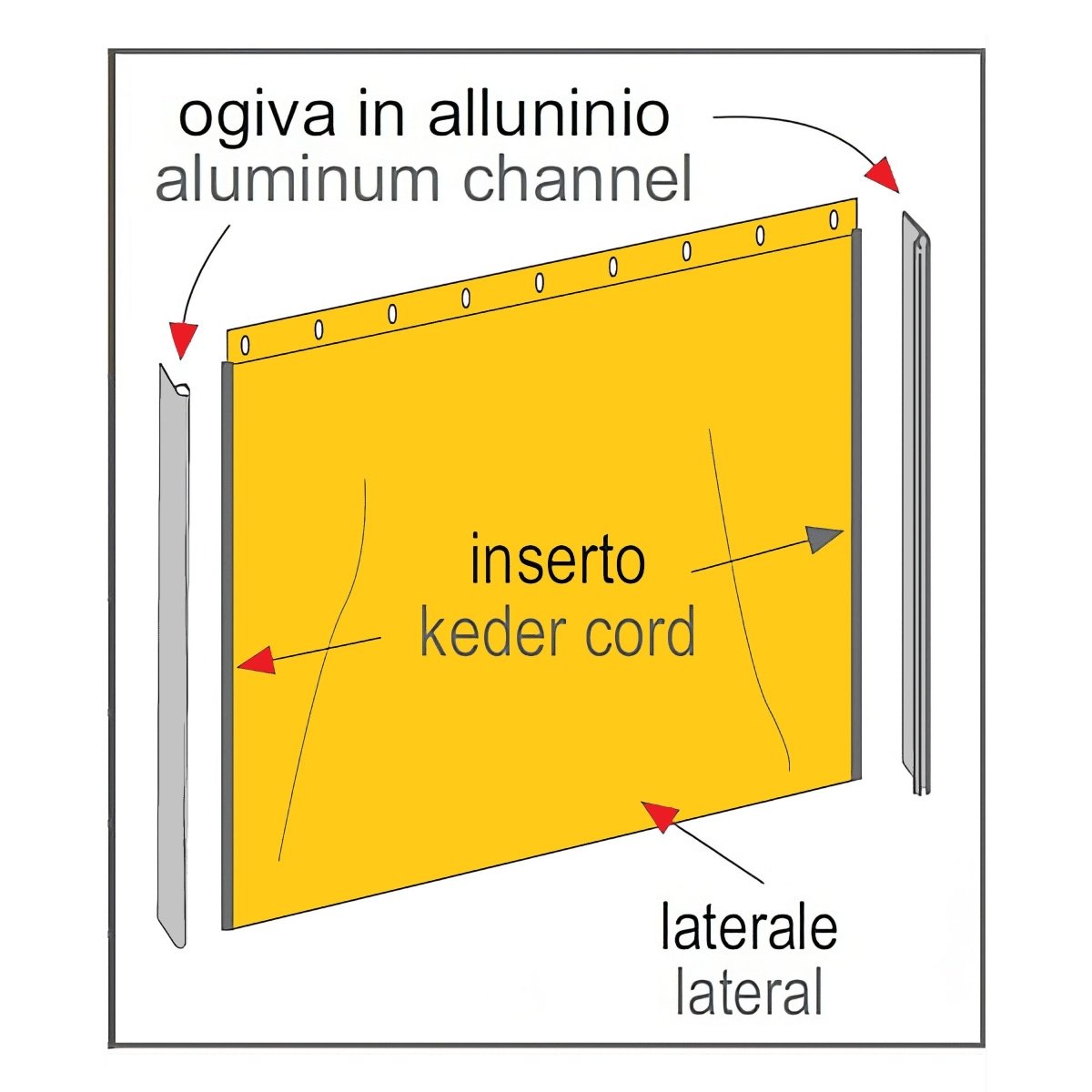 LATERALE INDIPENDENTE PER MODELLO QUADRO - Gazebo Steel Pro