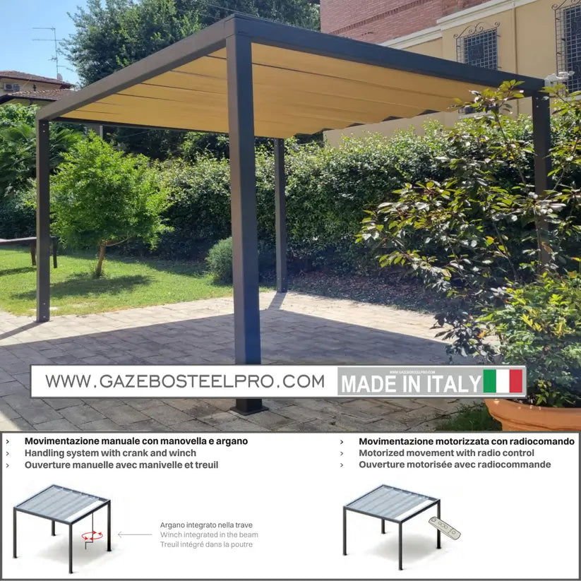 Pergola BEACH WAVE 100 - modulo singolo autoportante - Gazebo Steel Pro