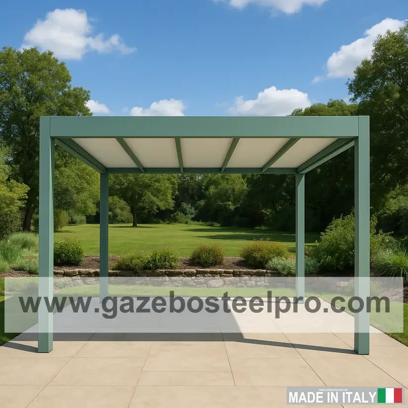 Pergola QBOX LINEA BASE – Modulo Autoprotante con Copertura Fissa in PVC - Gazebo Steel Pro