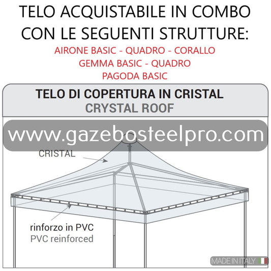 SUPPLEMENTO TETTO IN CRISTAL - Gazebo Steel Pro