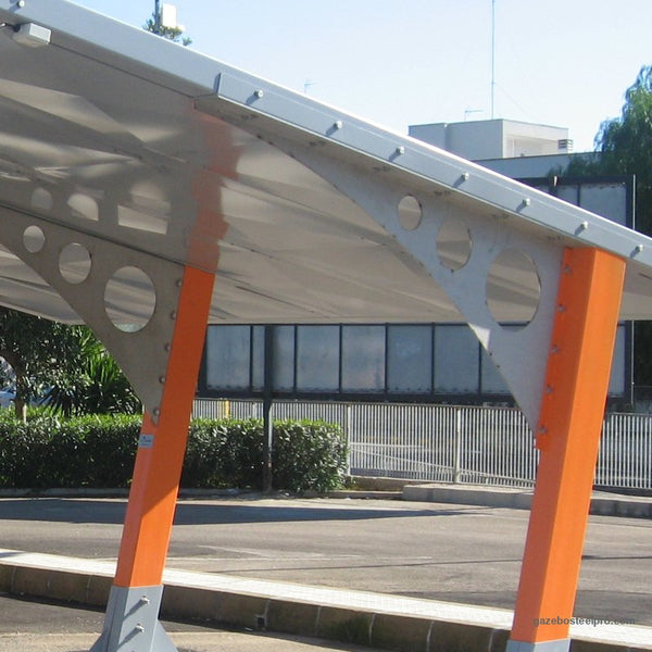 Piantone scatolato arancione del Carport Sunshine con il rinforzo in lamiera forata
