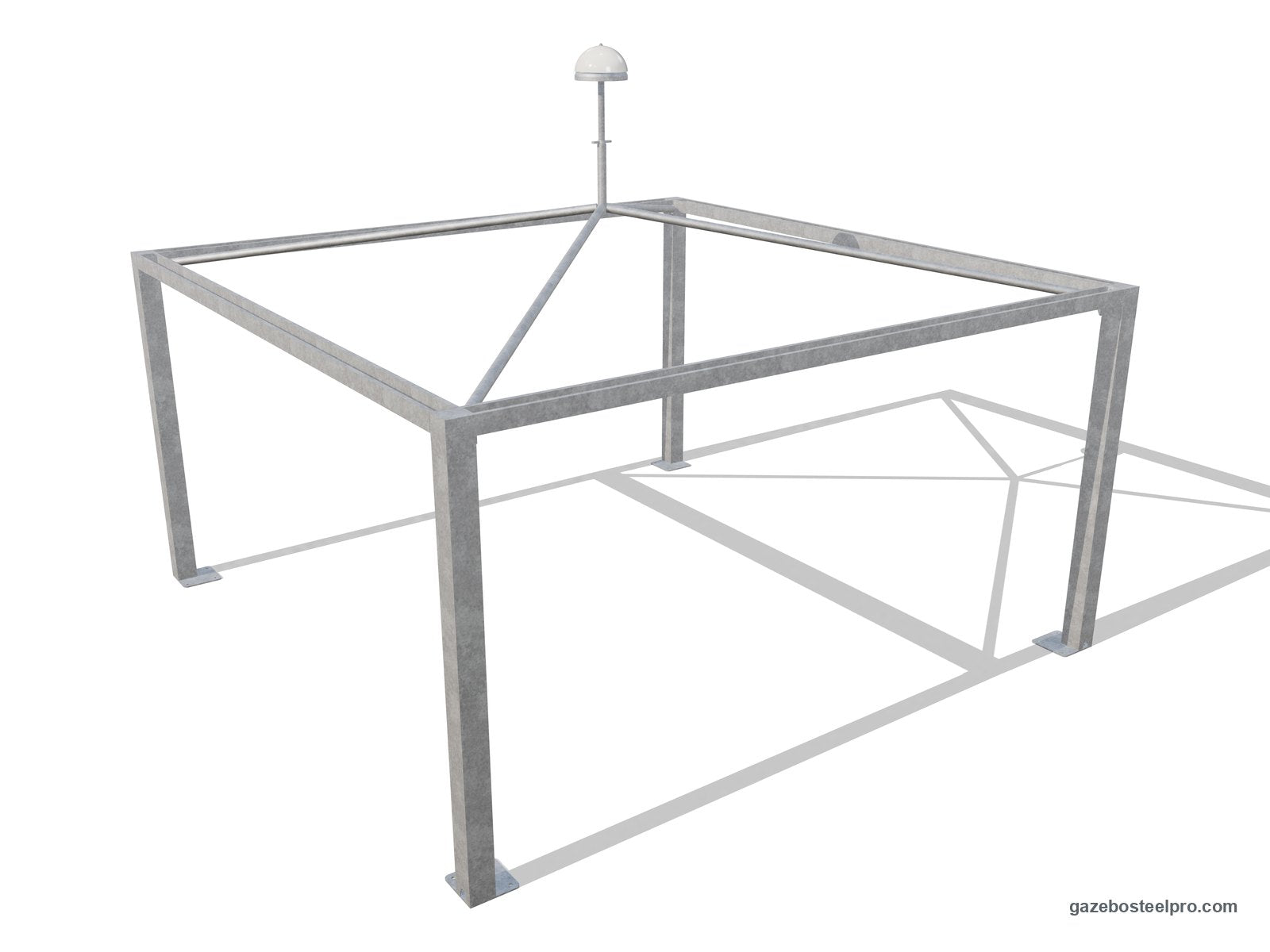 Telaio del gazebo 5x5 Airone Max Leggero senza telo: montanti 150×150, trave a C, quattro traverse