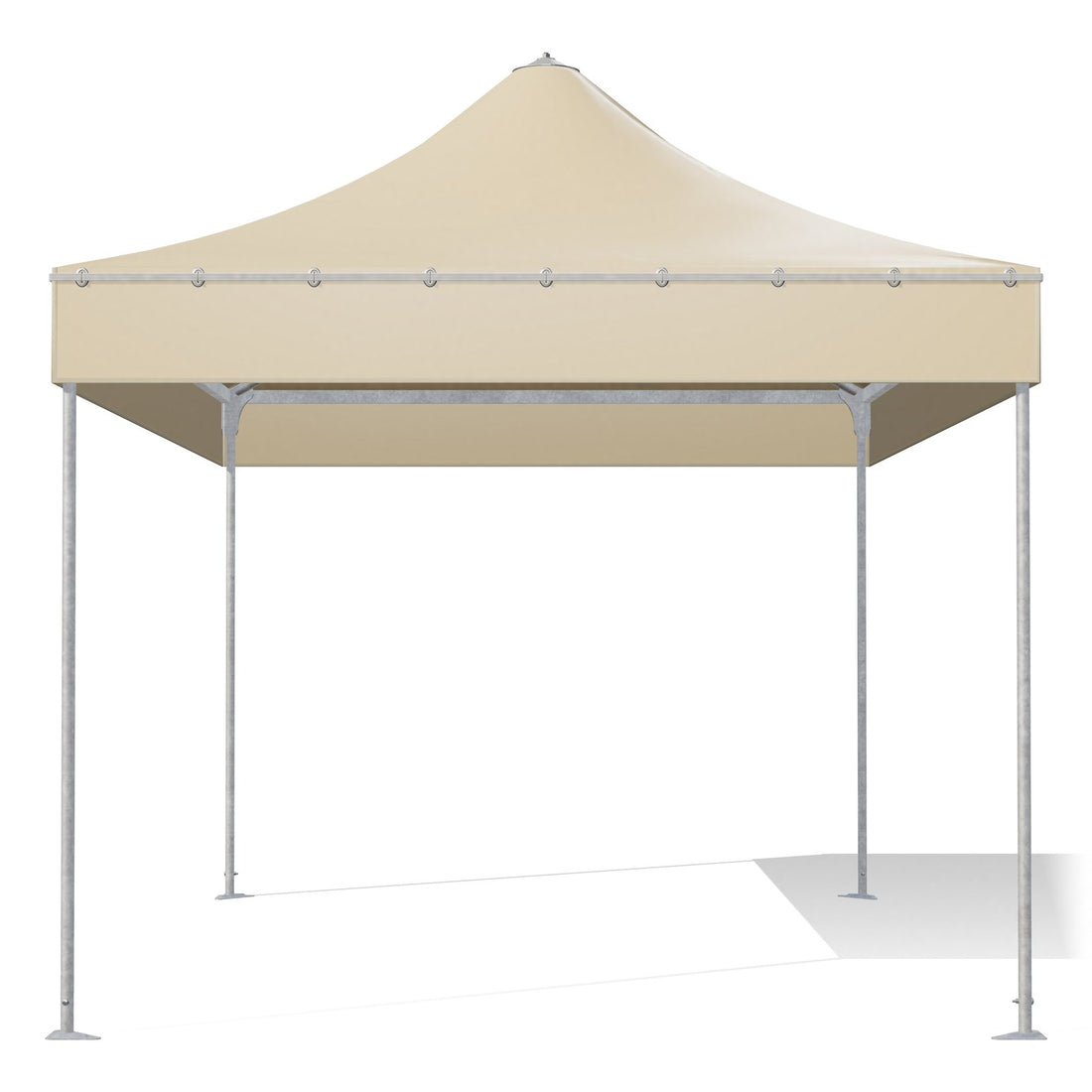 Gazebo 3x4 professionale Airone Corallo Light zincato, telo beige RAL 1014, vista frontale