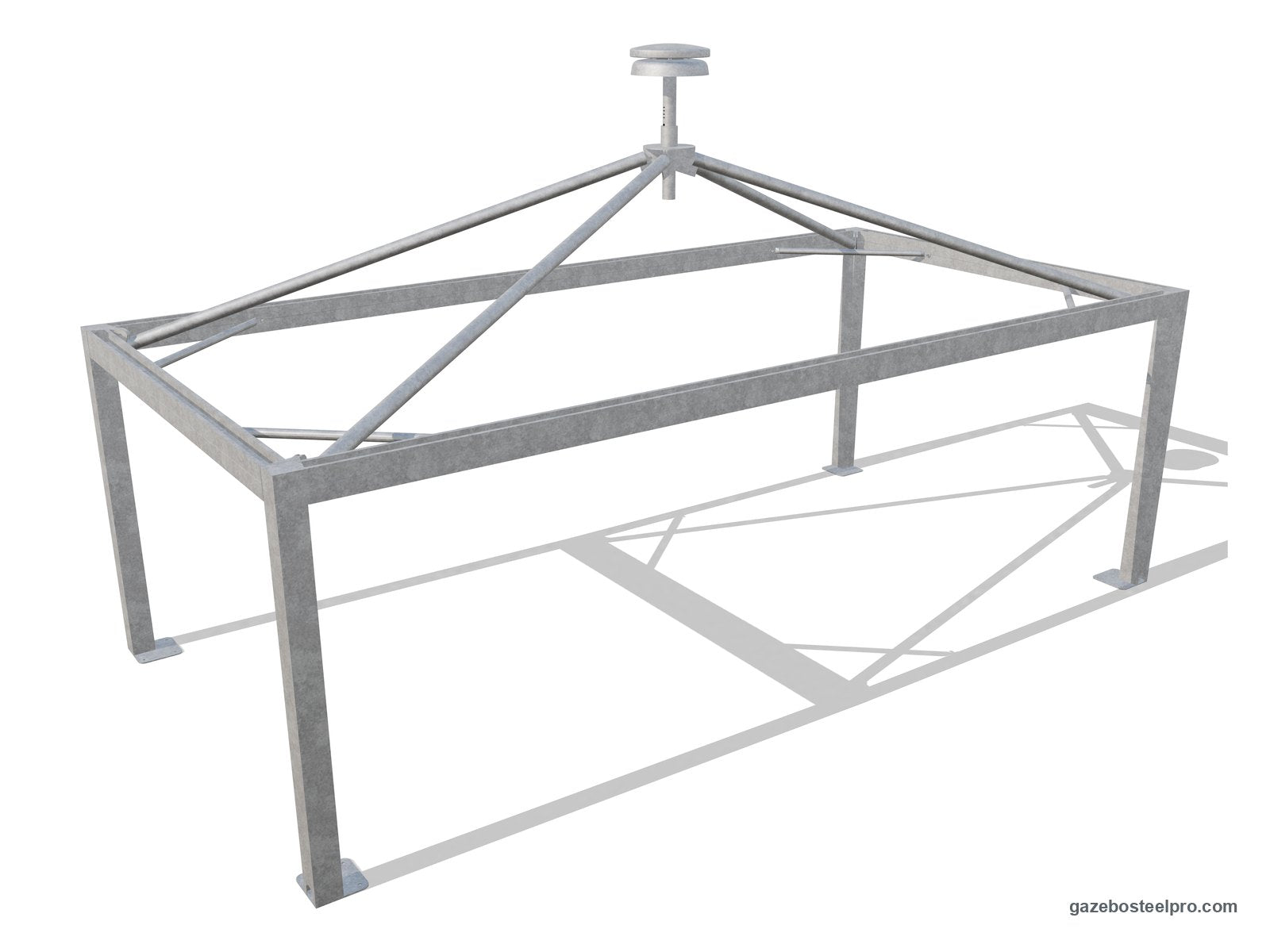 Telaio del gazebo 4x8 Airone Max Pesante senza telo: montanti 175×175, trave a C, traverse Ø102 e traversini