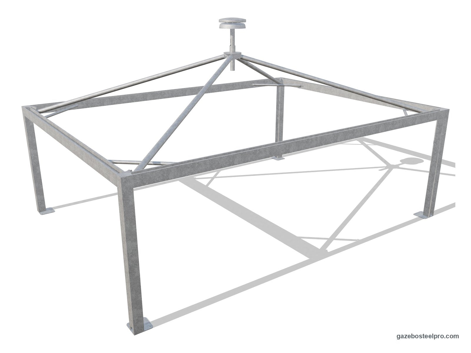 Telaio del gazebo 6x8 Airone Max Pesante senza telo: montanti 175×175, trave a C, traverse Ø102 e traversini