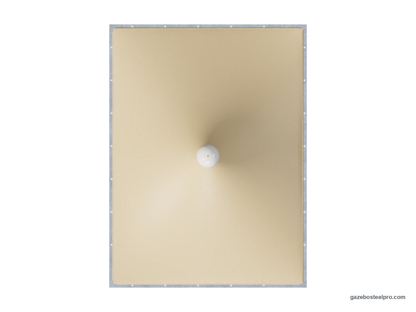 Gazebo 3x4 Airone Minimax dall'alto: pianta 3 × 4 m, 12 m², telo beige con la punta al centro
